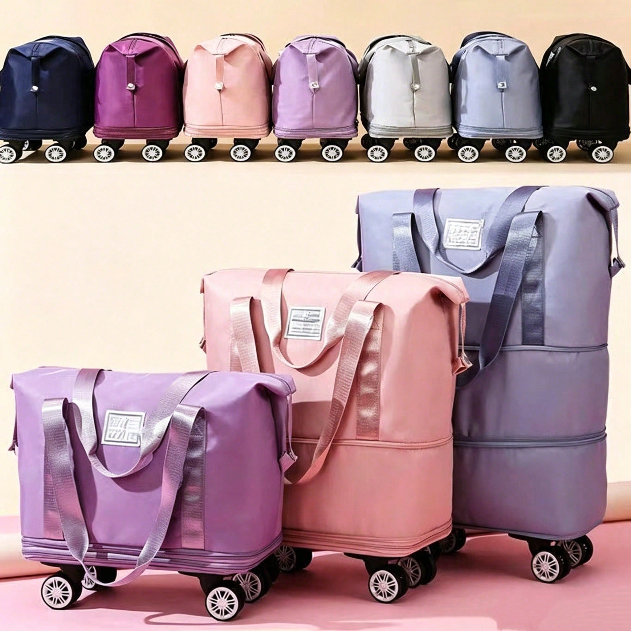 Foldable Rolling Luggage Bag - Bolsa de viaje con ruedas y