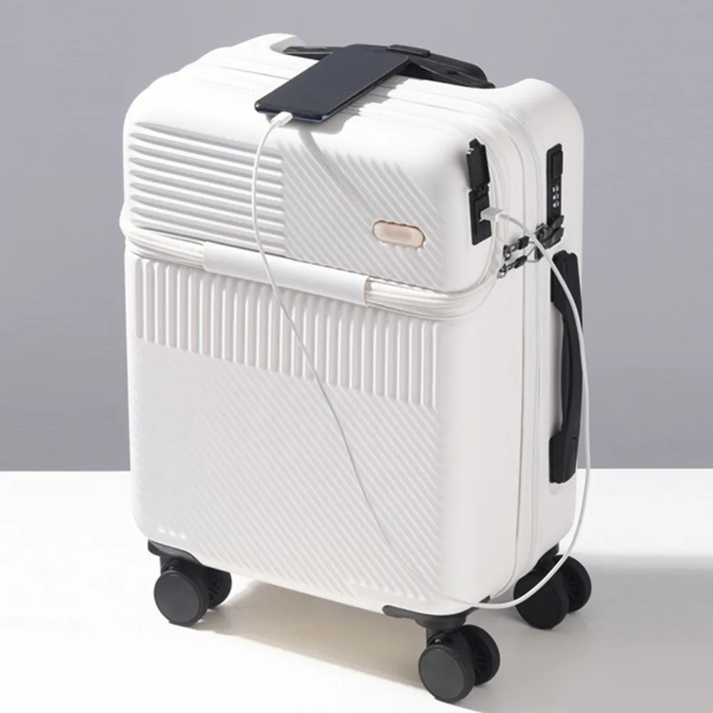 Front Opening Laptop Luggage 24 Inch - Cubierta de carrito con tapa abierta