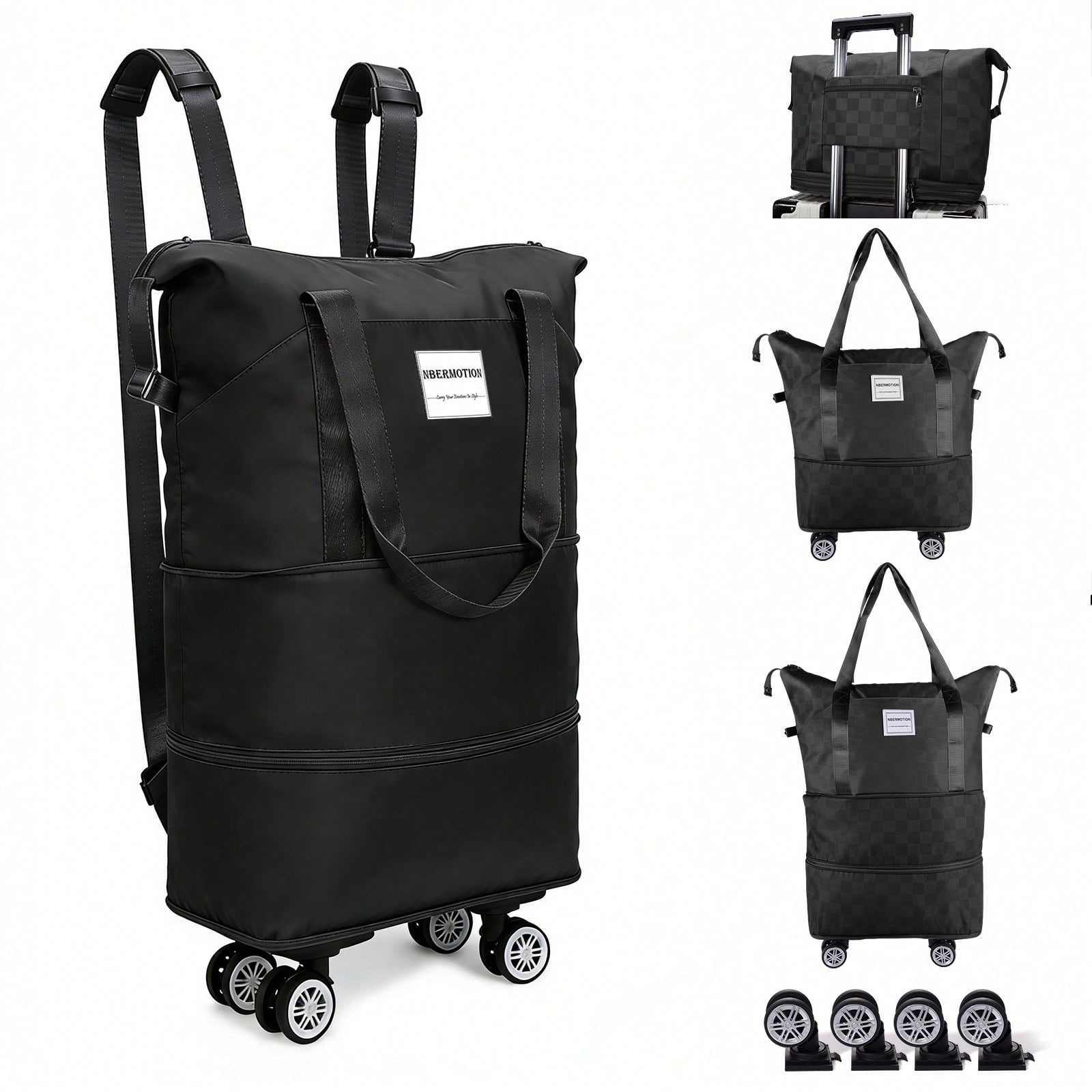 Bolsa de viaje con ruedas y ca - Foldable Rolling Luggage Bag reseña y precio