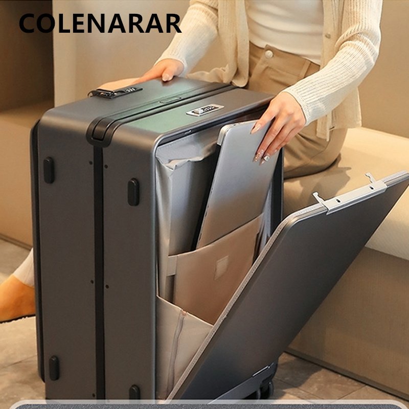 COLENARA Maleta de Viaje de Gr - Front Opening Laptop Luggage 24 Inch reseña y precio